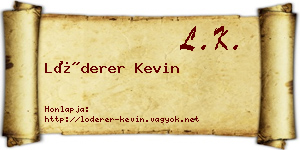 Lóderer Kevin névjegykártya