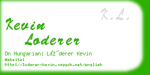 kevin loderer business card